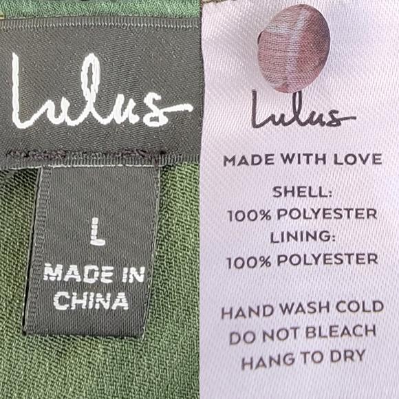 LULUS Endless Charisma Green Floral Chiffon Long Sleeve Mini Dress NWT L. - Picture 11 of 11